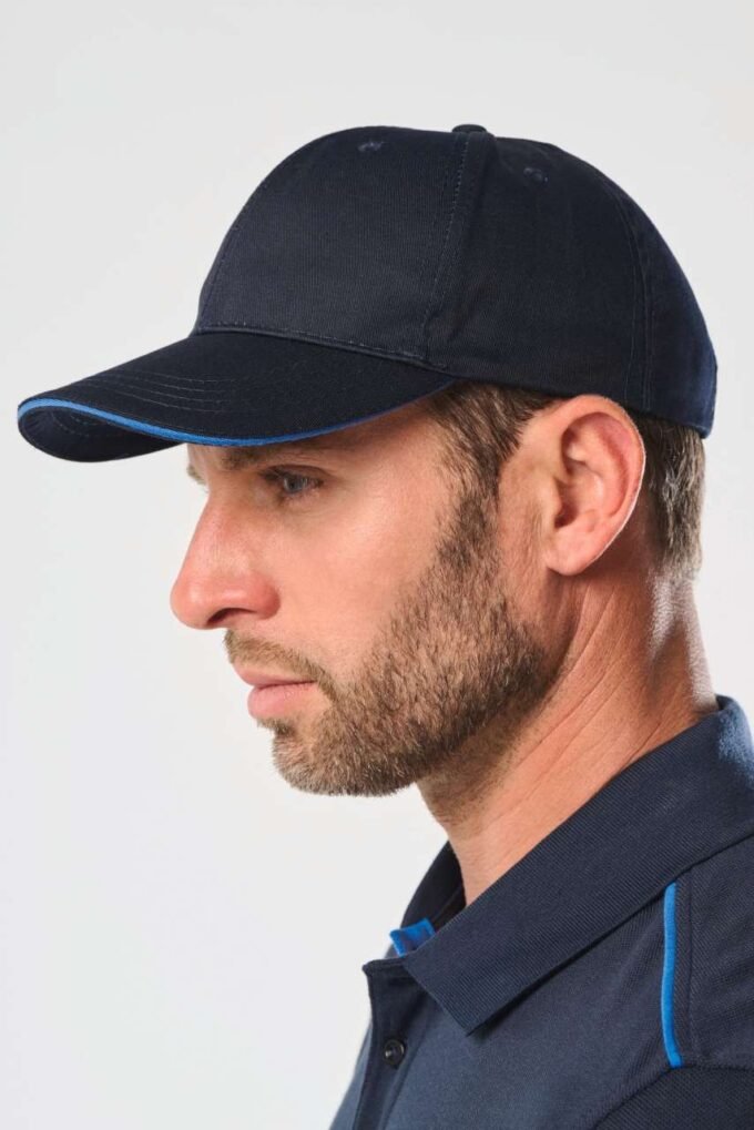 OEKOTEX CERTIFIED 6 PANELS CAP WITH SANDWICH PEAK - Image 4