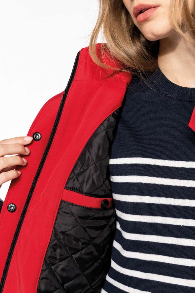 LADIES’ HOODED SOFTSHELL LINED PARKA - Image 4