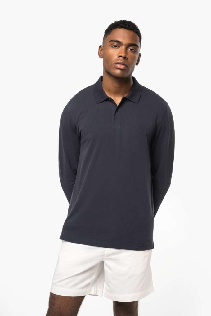 MEN’S ORGANIC 180 PIQUÉ POLO SHIRT LONG SLEEVES - Image 3
