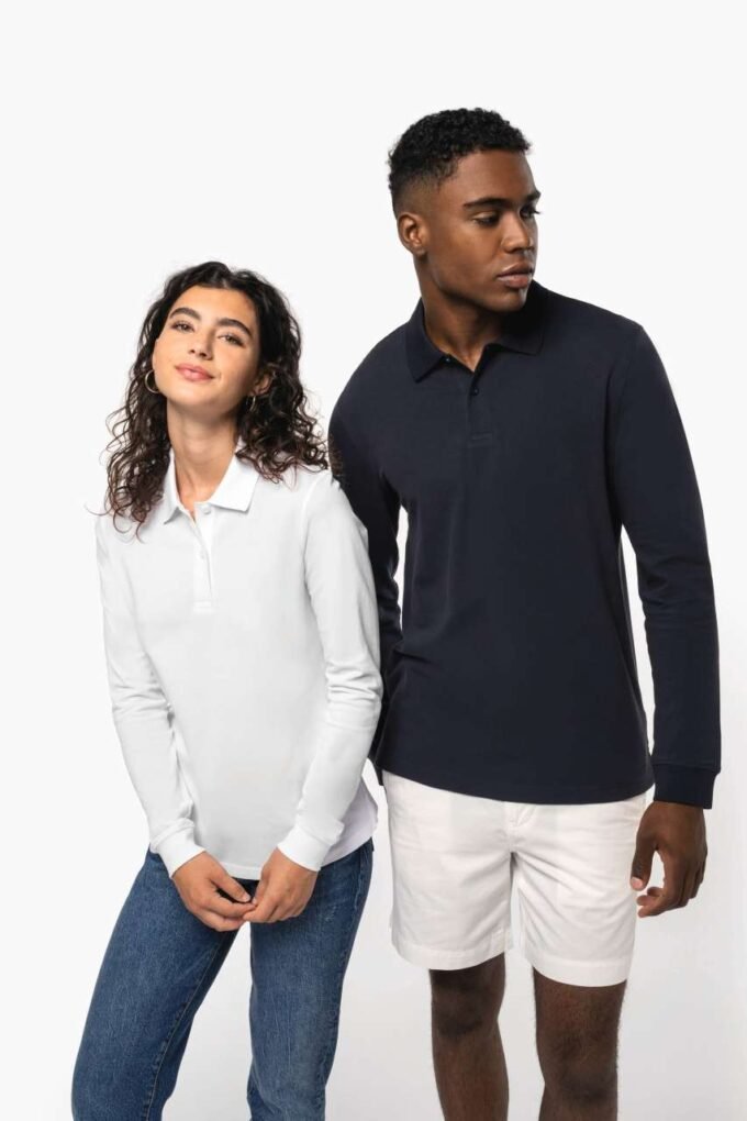 MEN’S ORGANIC 180 PIQUÉ POLO SHIRT LONG SLEEVES - Image 2